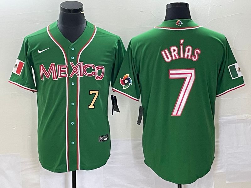 Men 2023 World Cub Mexico #7 Urias Green Nike MLB Jersey30->more jerseys->MLB Jersey